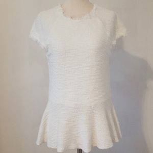Ivanka Trump | NWT White Peplum Top (B144)